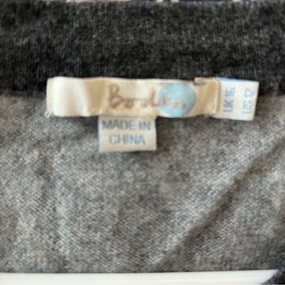 Boden Women's V-neck Cashmere Tunic Sweater Dress,  Two-toned Gray, Size 12 - Picture 4 of 5